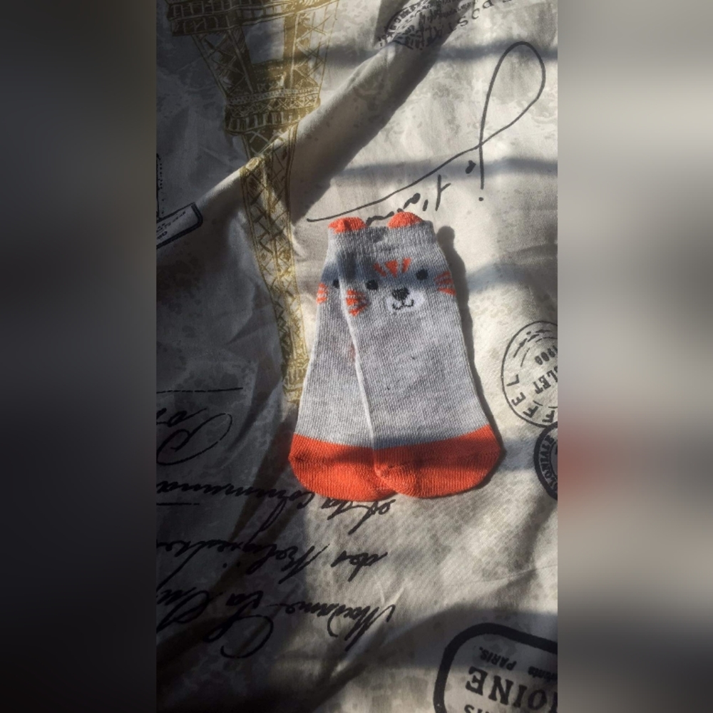 Fox inspired baby socks